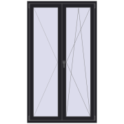 REHAU Euro 60 1200x2100 мм BLACK_ULTI-MATT з двох сторін