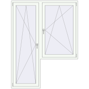 REHAU Euro 70 1600x2100 мм Білий (RAL 9016) з двох сторін