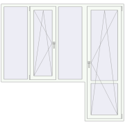 Балконні двері 2200x2100 мм REHAU SYNEGO MD Білий (RAL 9016) з двох сторін Балконні двері 2200x2100 мм REHAU SYNEGO MD Білий (RAL 9016) з двох сторін