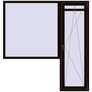 REHAU Euro 70 2000x2100 мм BLACK_BROWN з двох сторін