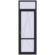 Балконні двері 800x2400 мм REHAU SYNEGO MD BLACK_ULTI-MATT з двох сторін