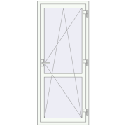 Балконні двері 750x1800 мм REHAU Euro 60 Білий (RAL 9016) з двох сторін