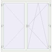 Балконні двері 2000x2050 мм REHAU Euro 60 Білий (RAL 9016) з двох сторін