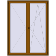 REHAU Euro 60 1600x2200 мм GOLDEN OAK з двох сторін