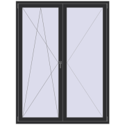 Балконні двері 1600x2100 мм REHAU SYNEGO MD ANTHRACITE_GREY_GLATT з двох сторін
