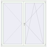 Балконні двері 2000x2050 мм REHAU Euro 60 Білий (RAL 9016) з двох сторін