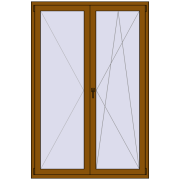 REHAU Euro 60 1400x2100 мм GOLDEN OAK з двох сторін