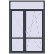 Балконні двері 1600x2400 мм REHAU SYNEGO MD ANTHRACITE_GREY_STRUKTURAL з двох сторін