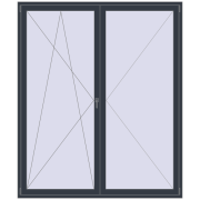 REHAU Euro 70 2000x2380 мм ANTHRACITE_GREY_STRUKTURAL з двох сторін