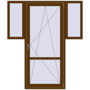 Балконні двері 1570x1840 мм REHAU Euro 60 WALNUT з двох сторін