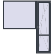 REHAU Euro 60 2100x2300 мм ANTHRACITE_GREY_STRUKTURAL з двох сторін