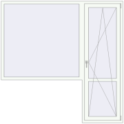 REHAU Euro 60 2100x2100 мм Білий (RAL 9016) з двох сторін
