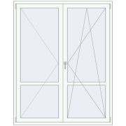 REHAU Euro 60 1600x2000 мм Білий (RAL 9016) з двох сторін