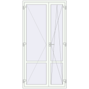 REHAU Euro 70 1180x2360 мм Білий (RAL 9016) з двох сторін