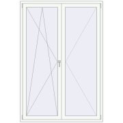 REHAU Euro 70 1500x2200 мм Білий (RAL 9016) з двох сторін