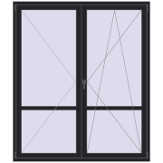 REHAU Euro 70 1800x2100 мм BLACK_ULTI-MATT з двох сторін