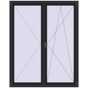 REHAU Euro 70 1600x2000 мм BLACK_ULTI-MATT з двох сторін