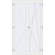 Балконні двері 1320x2340 мм REHAU Euro 70 Білий (RAL 9016) з двох сторін