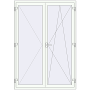 REHAU Euro 70 1400x2000 мм Білий (RAL 9016) з двох сторін