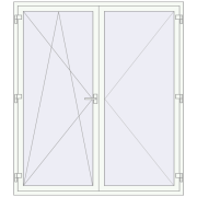 REHAU Euro 60 1800x2050 мм Білий (RAL 9016) з двох сторін REHAU Euro 60 1800x2050 мм Білий (RAL 9016) з двох сторін