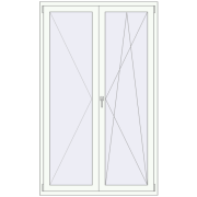 Балконні двері 1290x2110 мм REHAU Euro 70 Білий (RAL 9016) з двох сторін