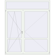 Балконні двері 2000x2400 мм REHAU Euro 70 Білий (RAL 9016) з двох сторін