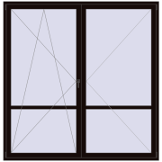 REHAU Euro 60 2250x2300 мм BLACK_BROWN з двох сторін