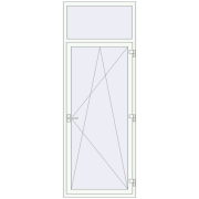 Балконні двері 930x2500 мм REHAU Euro 70 Білий (RAL 9016) з двох сторін