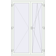 REHAU Euro 70 1290x2119 мм Білий (RAL 9016) з двох сторін