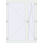 REHAU Euro 70 1500x2100 мм Білий (RAL 9016) з двох сторін
