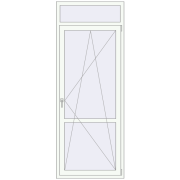 Балконні двері 910x2370 мм REHAU Euro 70 Білий (RAL 9016) з двох сторін