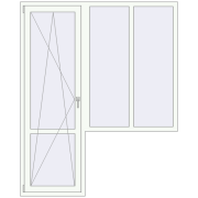 Балконні двері 1700x2100 мм REHAU SYNEGO MD Білий (RAL 9016) з двох сторін