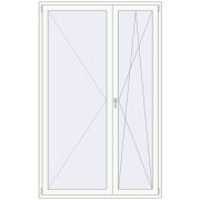 REHAU Euro 70 1500x2400 мм Білий (RAL 9016) з двох сторін REHAU Euro 70 1500x2400 мм Білий (RAL 9016) з двох сторін