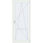 Балконні двері 860x2080 мм REHAU Euro 60 Білий (RAL 9016) з двох сторін