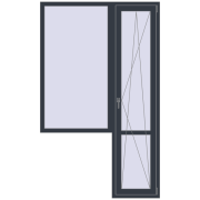 REHAU SYNEGO MD 1400x2300 мм ANTHRACITE_GREY_STRUKTURAL з двох сторін