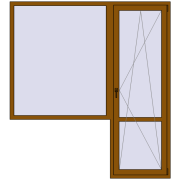 REHAU Euro 60 2000x2200 мм GOLDEN OAK з двох сторін