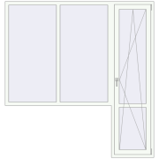 Балконні двері 2100x2200 мм REHAU SYNEGO MD Білий (RAL 9016) з двох сторін Балконні двері 2100x2200 мм REHAU SYNEGO MD Білий (RAL 9016) з двох сторін