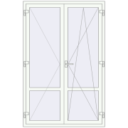 Балконні двері 1300x2000 мм REHAU Euro 60 Білий (RAL 9016) з двох сторін