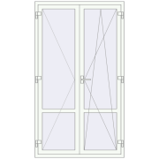 Балконні двері 1200x2100 мм REHAU Euro 70 Білий (RAL 9016) з двох сторін
