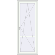 Балконні двері 800x2100 мм REHAU Euro 60 Білий (RAL 9016) з двох сторін