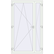 REHAU Euro 60 1300x2200 мм Білий (RAL 9016) з двох сторін REHAU Euro 60 1300x2200 мм Білий (RAL 9016) з двох сторін