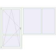 Балконні двері 2800x2100 мм REHAU Euro 70 Білий (RAL 9016) з двох сторін