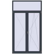 Балконні двері 1400x2500 мм REHAU SYNEGO MD ANTHRACITE_GREY_STRUKTURAL з двох сторін