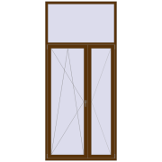 Балконні двері 1350x3000 мм REHAU SYNEGO MD WALNUT з двох сторін Балконні двері 1350x3000 мм REHAU SYNEGO MD WALNUT з двох сторін