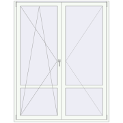 Балконні двері 1650x2100 мм REHAU SYNEGO MD Білий (RAL 9016) з двох сторін