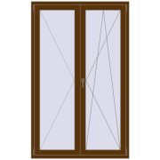 REHAU Euro 60 1250x2000 мм WALNUT з двох сторін