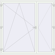 REHAU Euro 70 2100x2100 мм Білий (RAL 9016) з двох сторін
