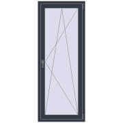 REHAU Euro 60 740x1890 мм ANTHRACITE_GREY_STRUKTURAL з двох сторін