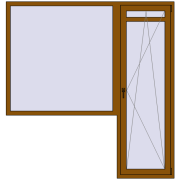 REHAU Euro 70 2000x2100 мм GOLDEN OAK з двох сторін