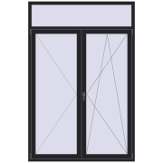 REHAU Euro 70 1600x2400 мм BLACK_ULTI-MATT з двох сторін